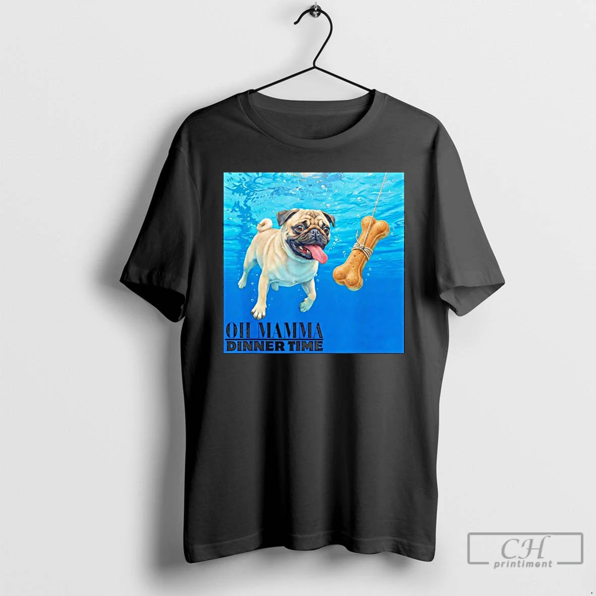 Classic Pug Swimming Underwater Oh Mamma Dinner Time T-Shirts, Hoodie, Sweatshirt | InkRitualCo.com