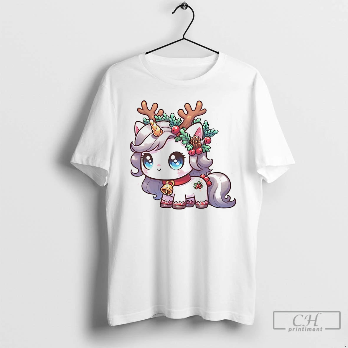 Classic Reindeer Unicorn Holly Pinecone Christmas White T Shirts Hoodie, Sweatshirt | InkRitualCo.com