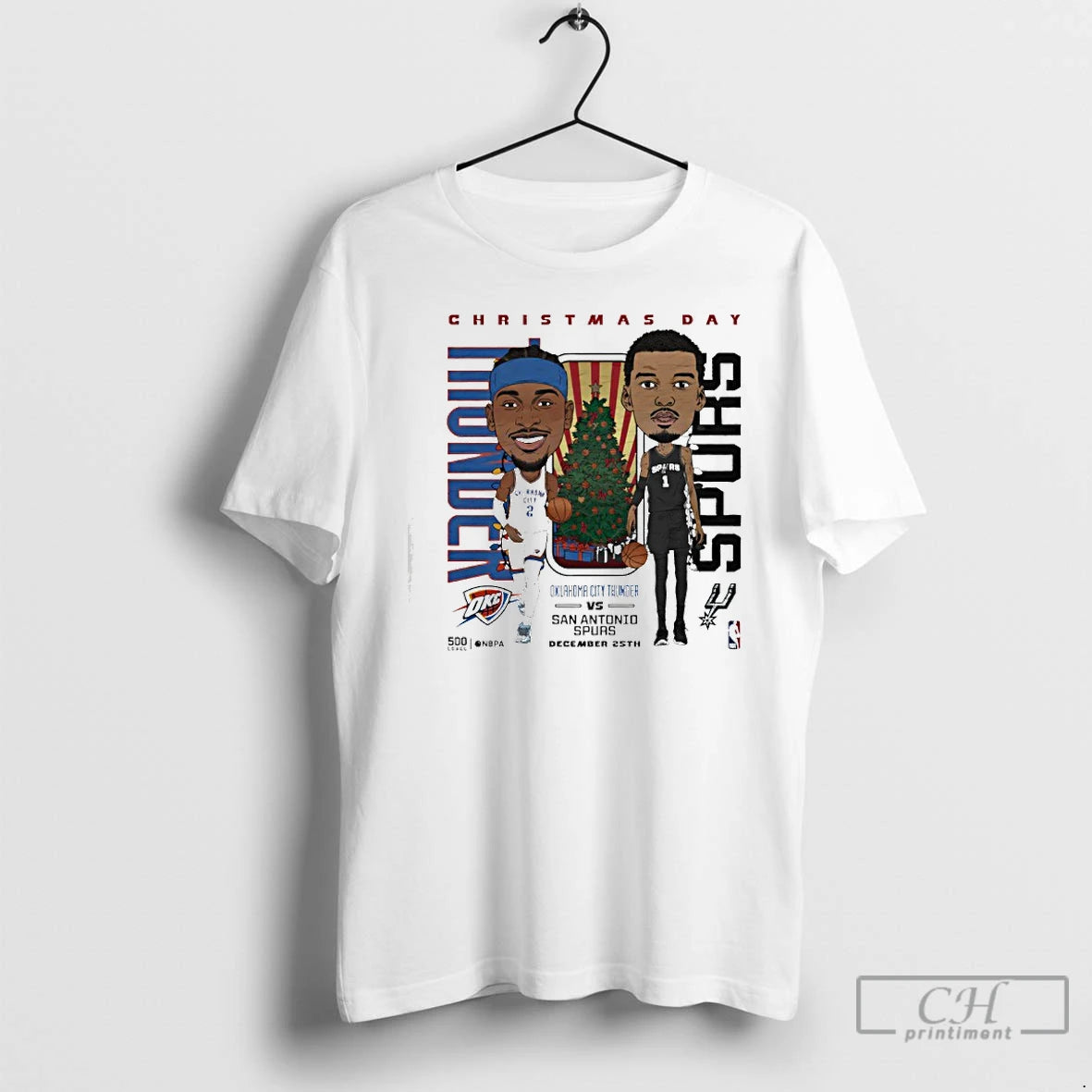 Classic San Antonio Spurs Vs Oklahoma City Thunder Nba Christmas Day Match Up T Shirts Hoodie, Sweatshirt | InkRitualCo.com