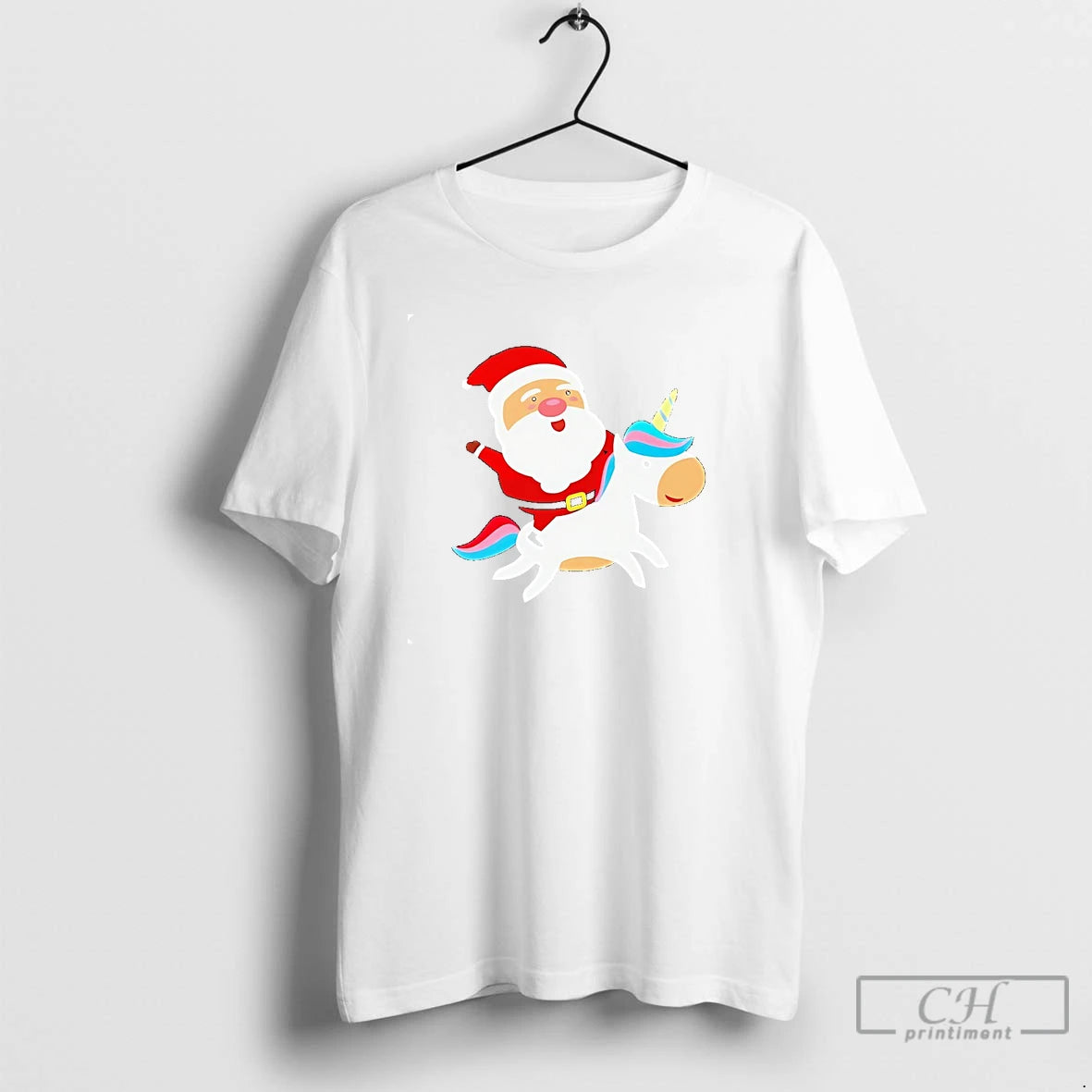 Classic Santa Claus On Unicorn Rainbow Sleigh Ride Christmas T Shirts Hoodie, Sweatshirt | InkRitualCo.com