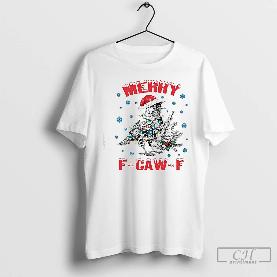 Classic Santa Crow Merry F Caw F T Shirts Hoodie, Sweatshirt | InkRitualCo.com