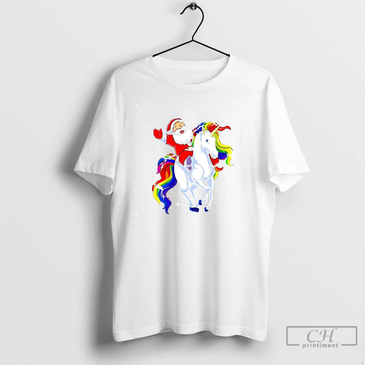 Classic Santa Riding Rainbow Unicorn Galaxy Christmas T Shirts Hoodie, Sweatshirt | InkRitualCo.com