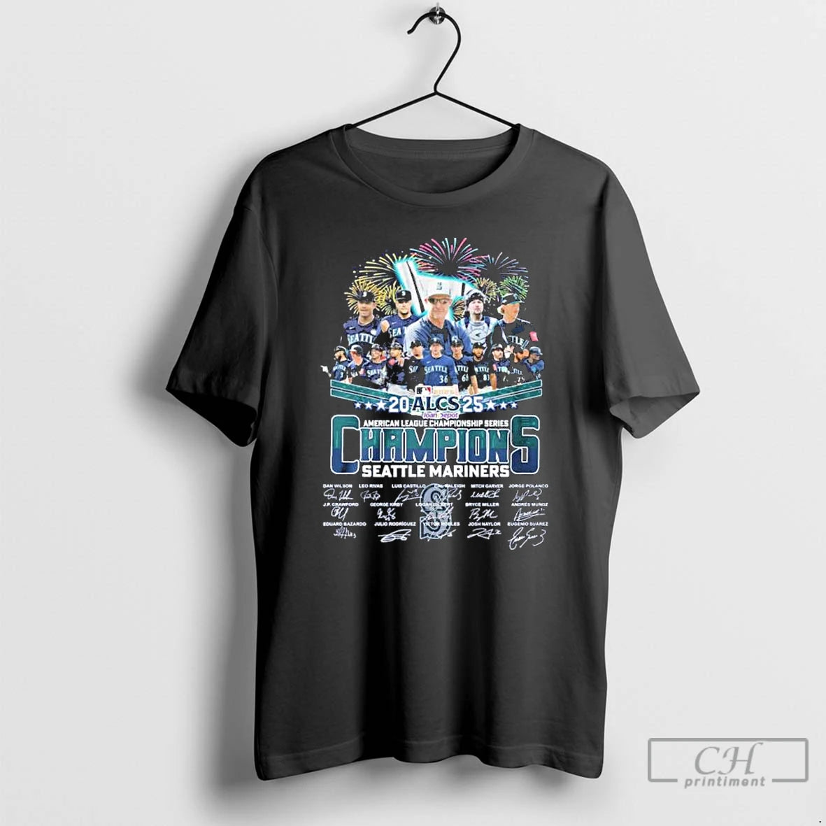 Classic Seattle Mariners Alcs 2025 American League Championship Series Champions Signatures T Shirts Hoodie, Sweatshirt