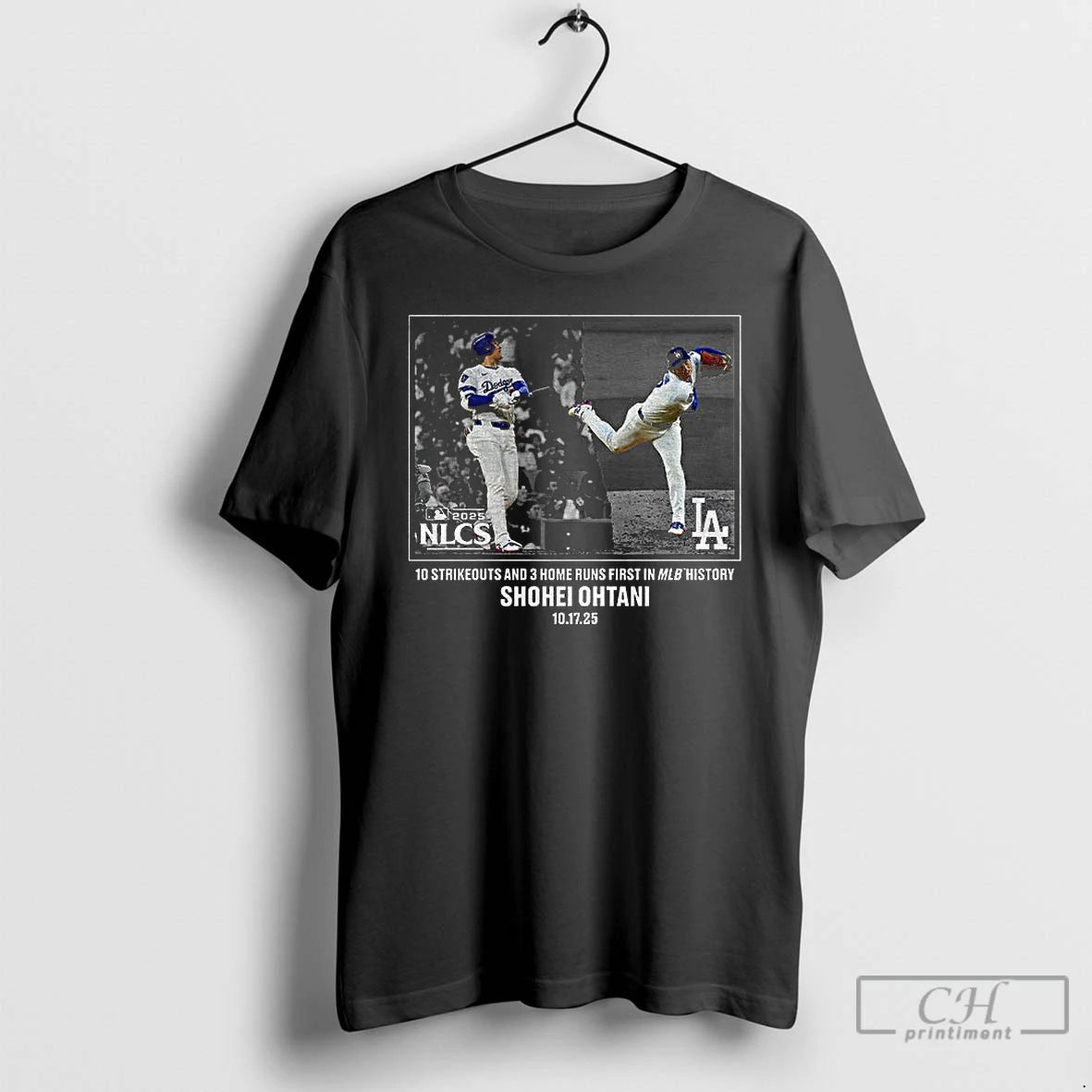 Classic Shohei Ohtani Dodgers 2025 Mlb Postseason Moment 10 Strikeouts 3 Home Runs T Shirts Hoodie, Sweatshirt