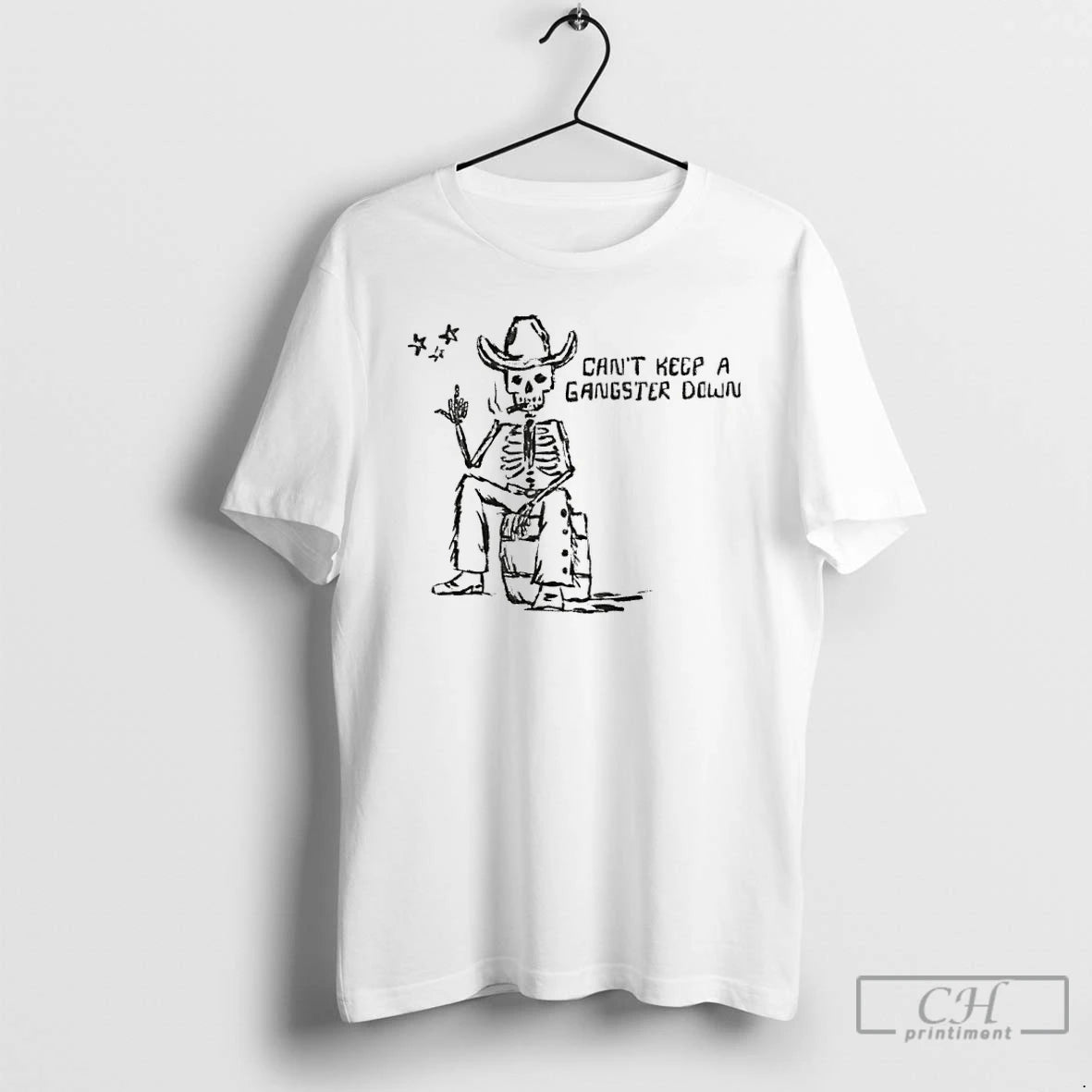 Classic Skeleton Cowboy Cigar Cant Keep A Gangster Down T-Shirts, Hoodie, Sweatshirt | InkRitualCo.com