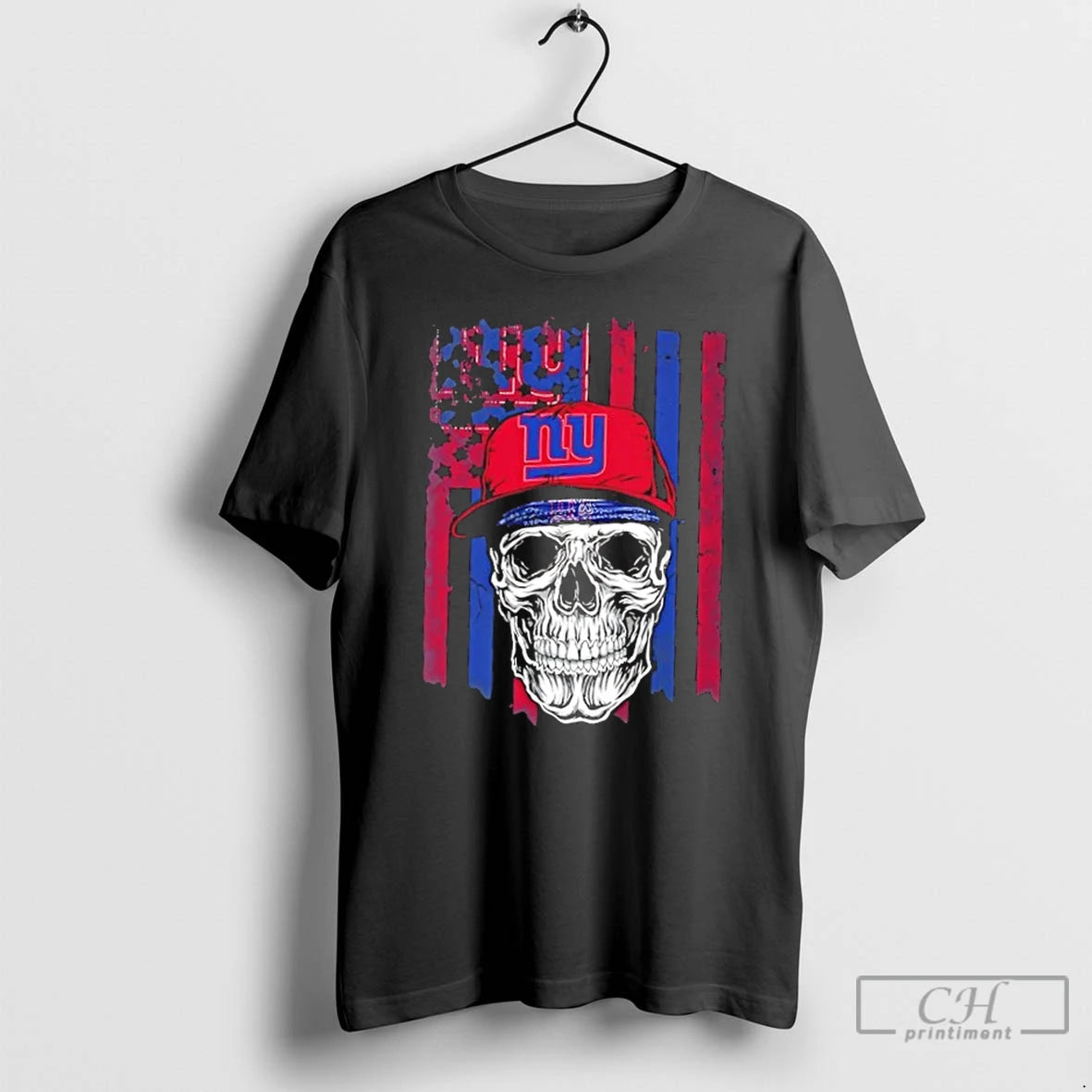 Classic Skull Wearing A Cap New York Giants Us Flag T-Shirts, Hoodie, Sweatshirt | InkRitualCo.com
