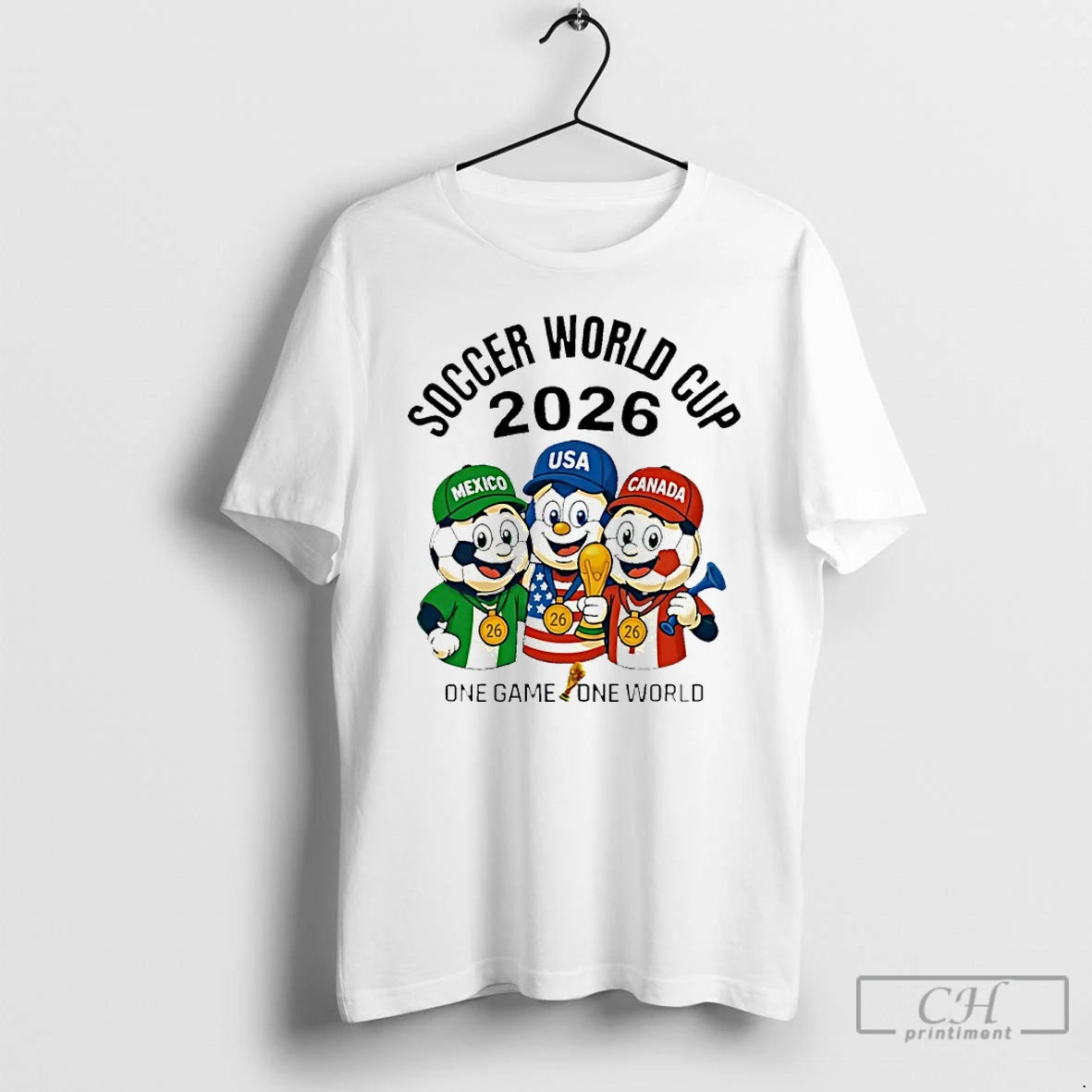 Classic Soccer World Cup 2026 Mexico Usa Canada One Game One World Mascots T Shirts Hoodie, Sweatshirt | InkRitualCo.com