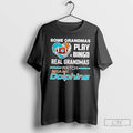 Classic Some Grandmas Play Bingo Real Grandmas Watch Miami Dolphins Football Diamond Heart T Shirts Hoodie, Sweatshirt