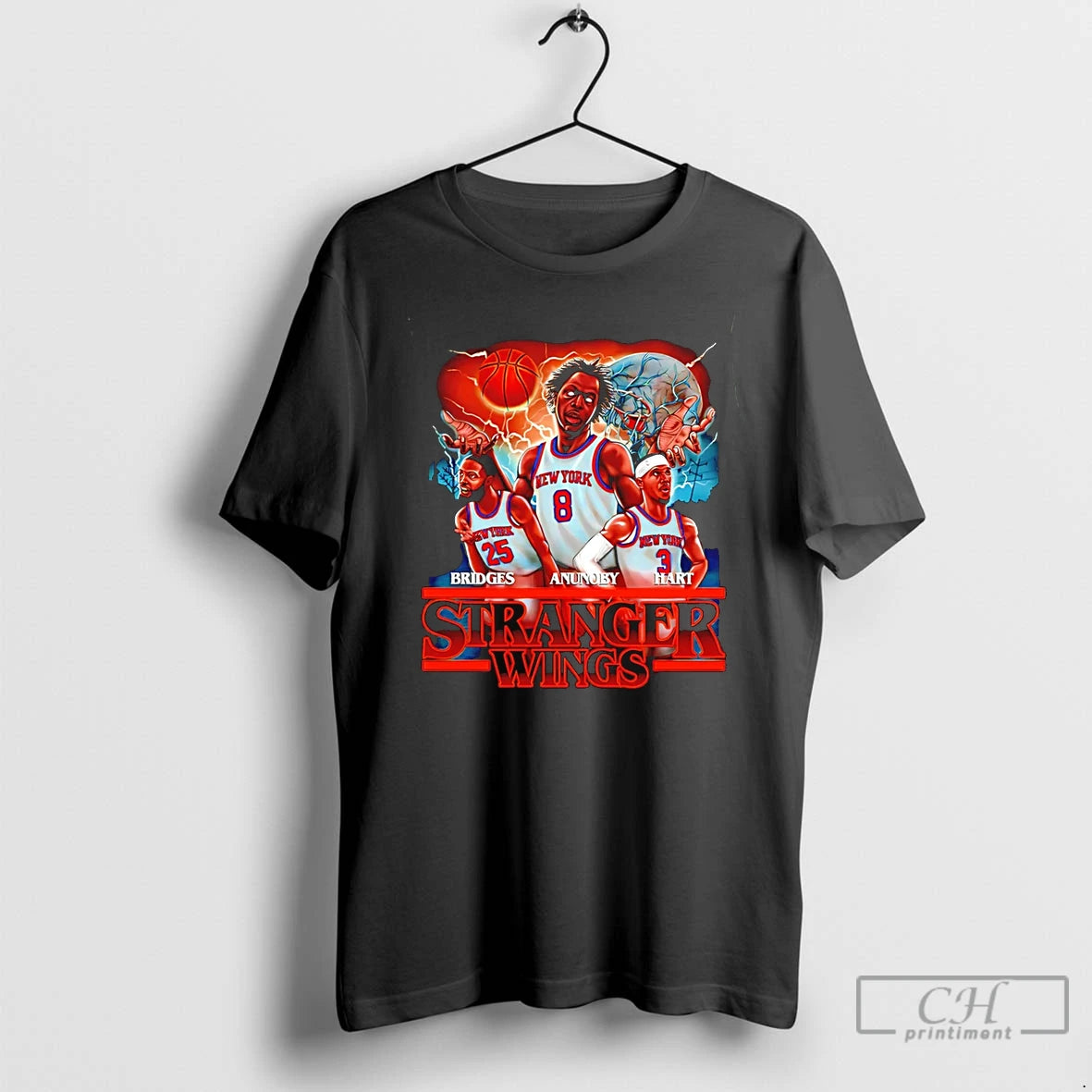 Classic Stranger Wings Stranger Thing Bridges Anunoby Hart Ny Knicks T-Shirts, Hoodie, Sweatshirt | InkRitualCo.com