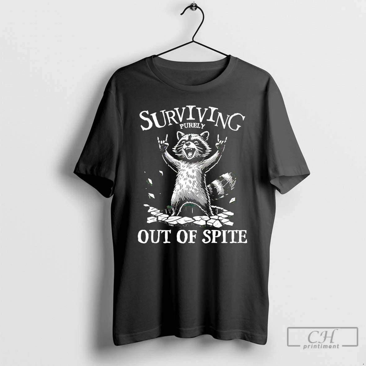 Classic Surviving Purely Out Of Spite Raccoon T-Shirts, Hoodie, Sweatshirt | InkRitualCo.com