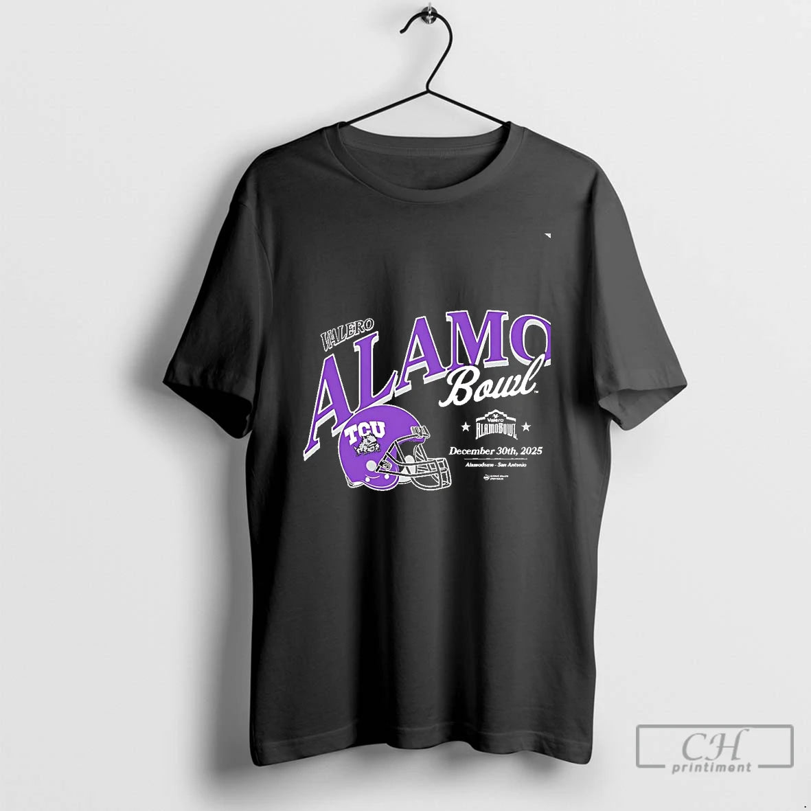 Classic Tcu Horned Frogs 2025 Valero Alamo Bowl Helmet Chriast T-Shirts, Hoodie, Sweatshirt | InkRitualCo.com