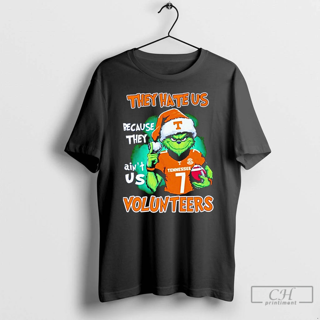 Classic Tennessee Volunteers Football The Grinch They Hate Us Because They Aint Us Volunteers Christmas T-Shirts, Hoodie,...