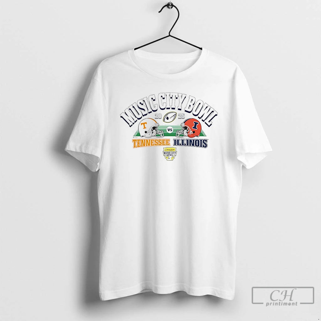 Classic Tennessee Volunteers Vs Illinois Fighting Illini 2025 Liberty Mutual Music City Bowl T Shirts Hoodie, Sweatshirt