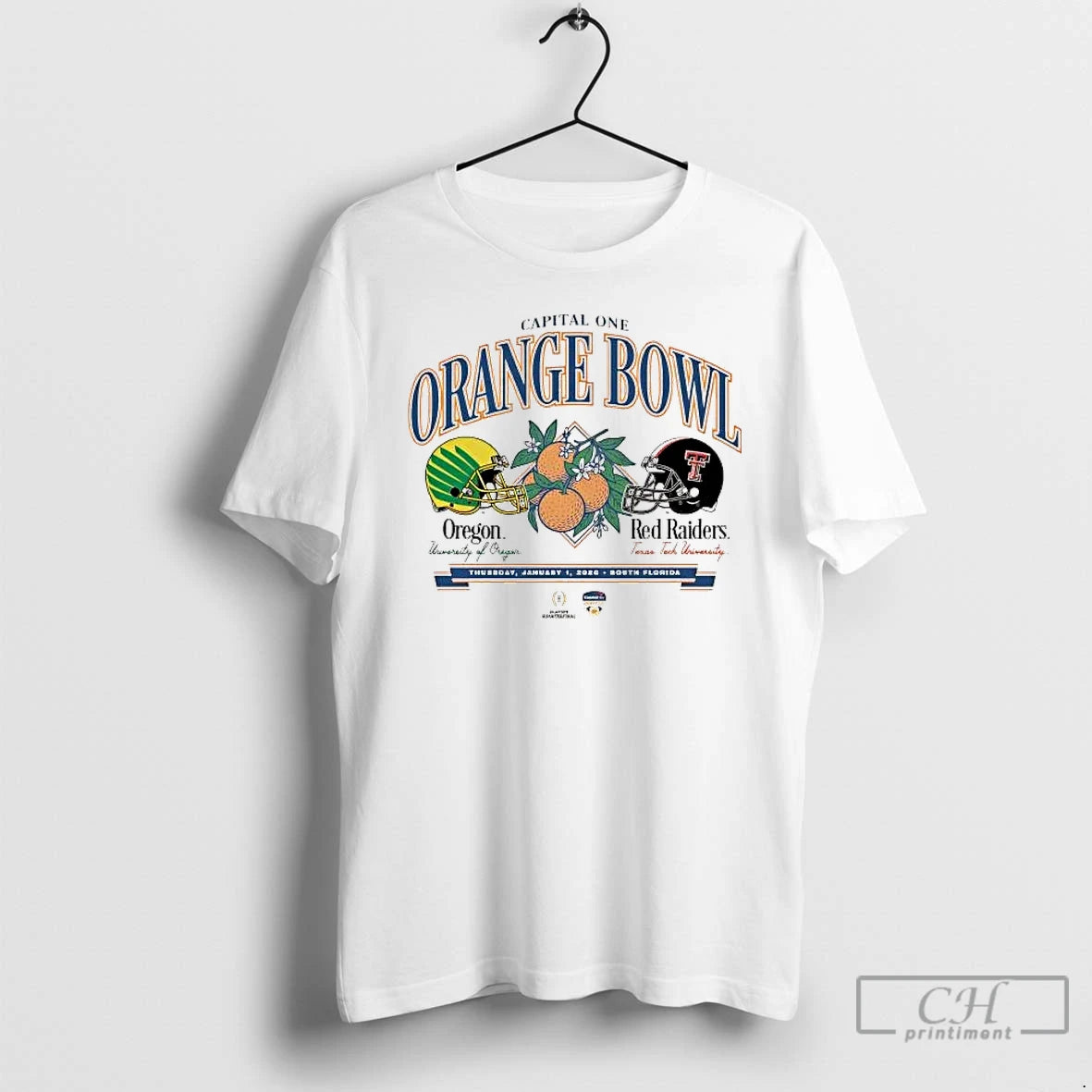 Classic Texas Tech Vs Oregon 2026 Orange Bowl Helmet Head To Head T Shirts Sweater Hoodie, Sweatshirt | InkRitualCo.com