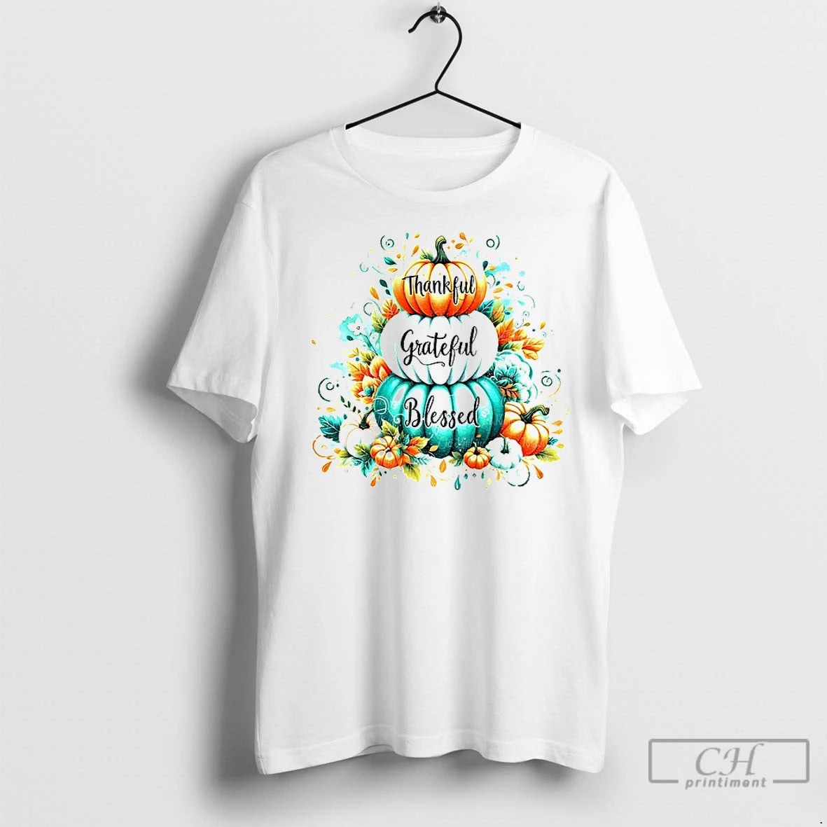 Classic Thankful Grateful Blessed Thanksgiving Autumn Pumpkin T-Shirts, Hoodie, Sweatshirt | InkRitualCo.com