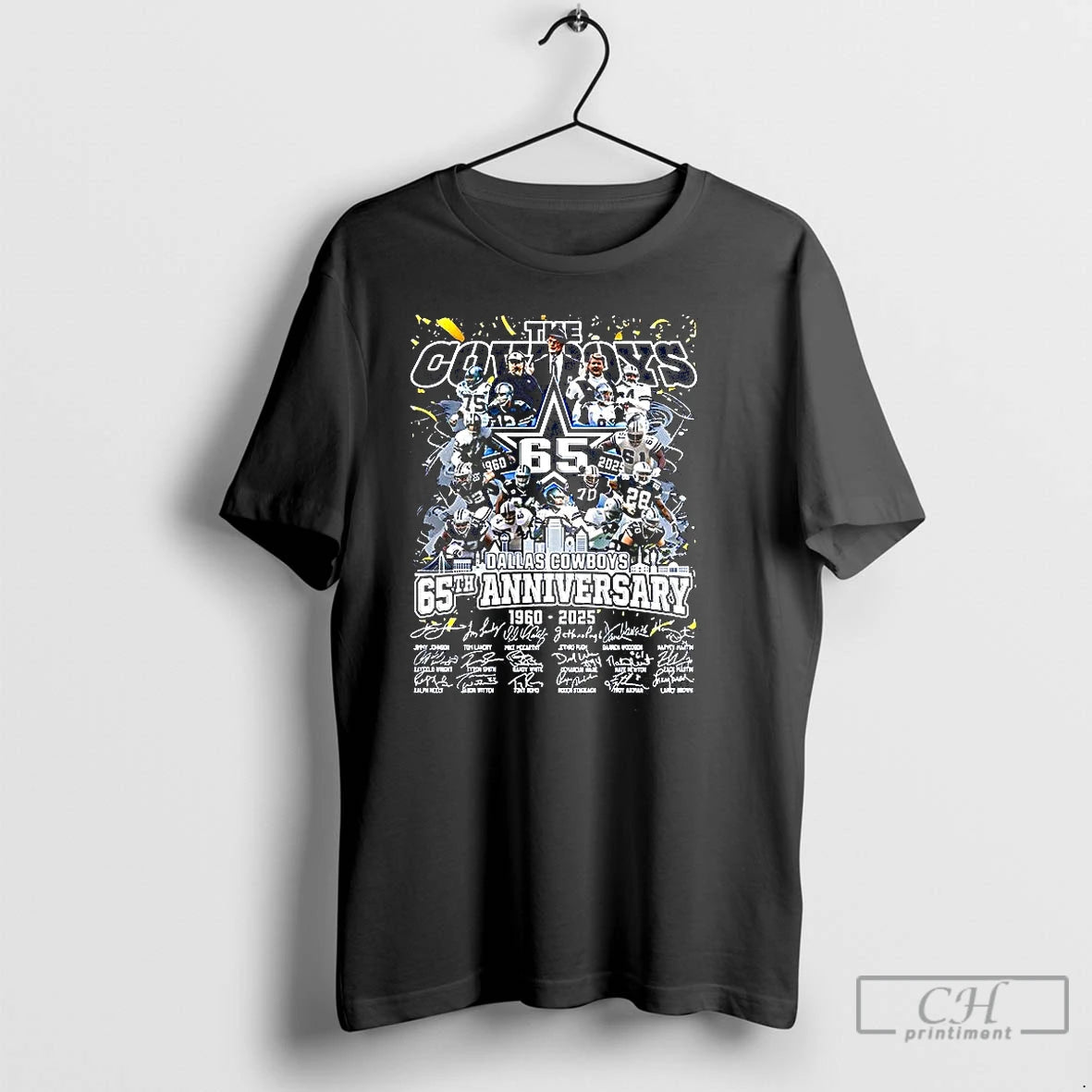 Classic The Dallas Cowboys 65th Anniversary 1960 2025 Player Signature Skyline T Shirts Hoodie, Sweatshirt | InkRitualCo.com