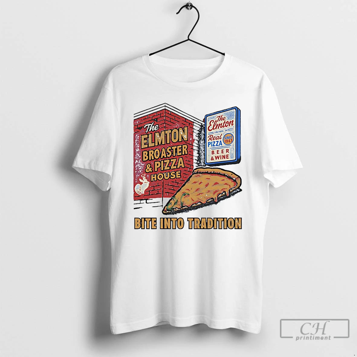 Classic The Elmton Broasted And Pizza House Bite Into Tradition T-Shirts, Hoodie, Sweatshirt | InkRitualCo.com