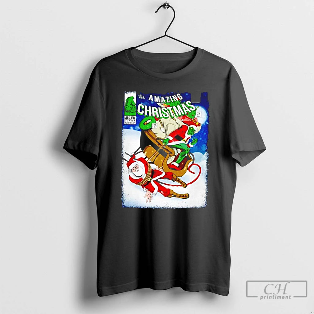 Classic The Grinch And Santa Claus The Amazing Christmas Comic T Shirts Hoodie, Sweatshirt | InkRitualCo.com