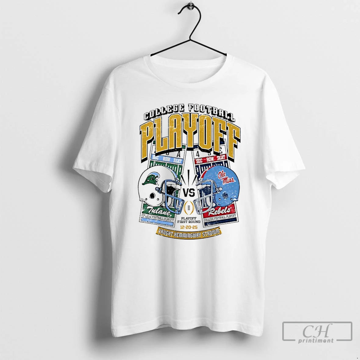 Classic Tulane Vs Ole Miss 2025 College Football Playoff Helmet Ticket T-Shirts, Hoodie, Sweatshirt | InkRitualCo.com