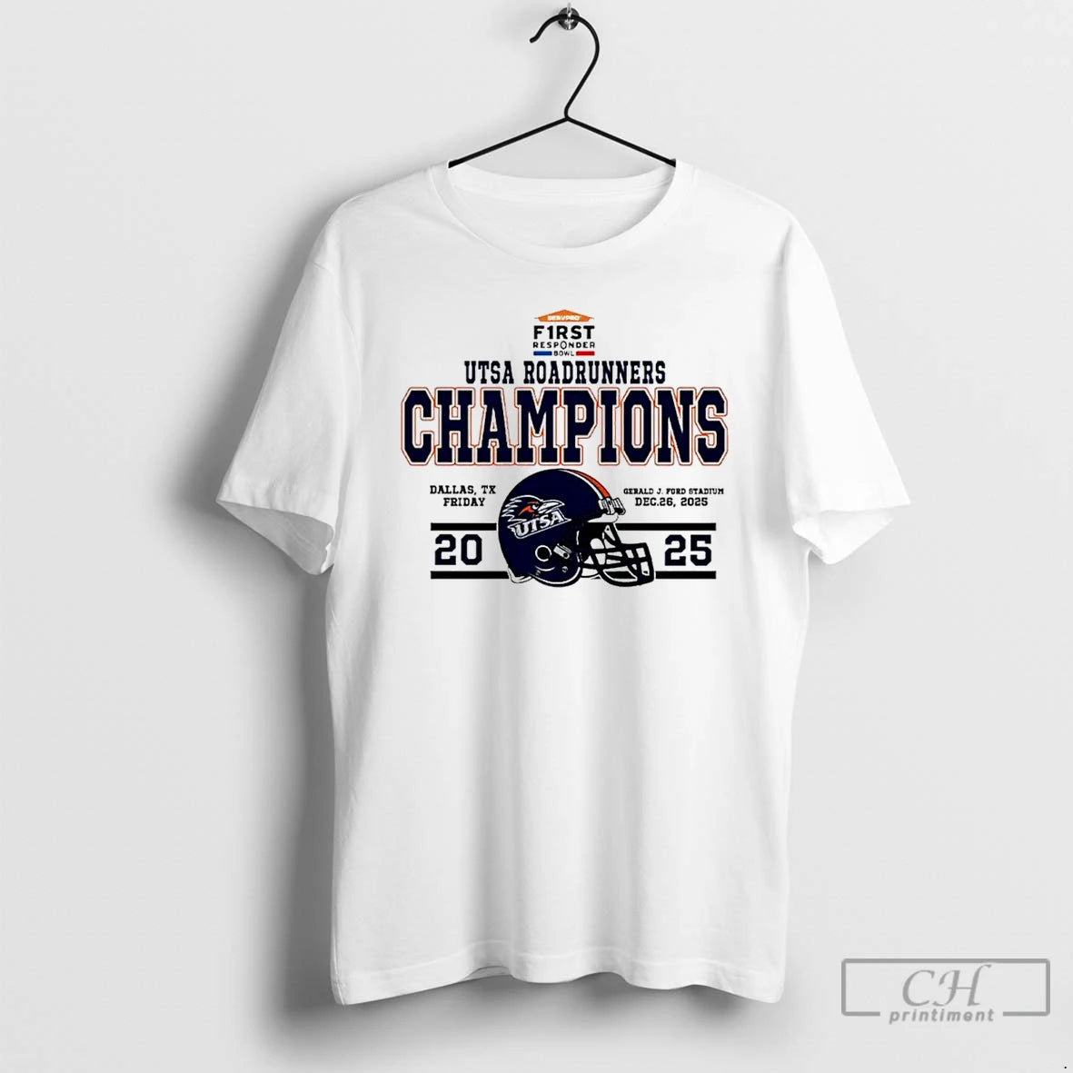 Classic Utsa Roadrunners Football 2025 First Responder Bowl Champions Helmet T-Shirts, Hoodie, Sweatshirt | InkRitualCo.com