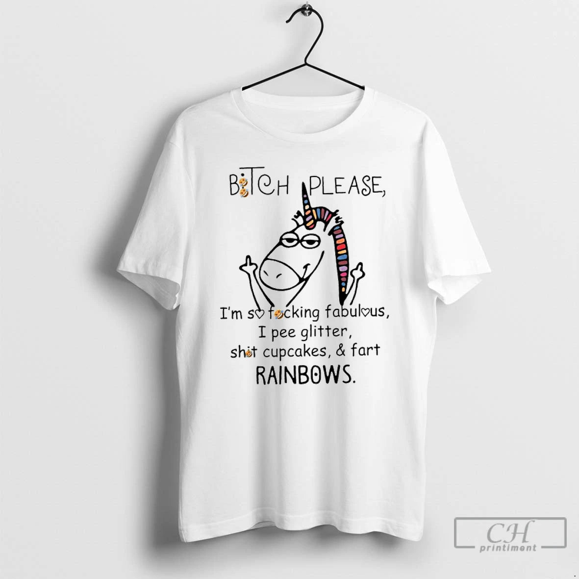 Classic Unicorn Middle Finger Bitch Please Im So Fucking Fabulous I Pee Glitter T Shirts Hoodie, Sweatshirt | InkRitualCo.com