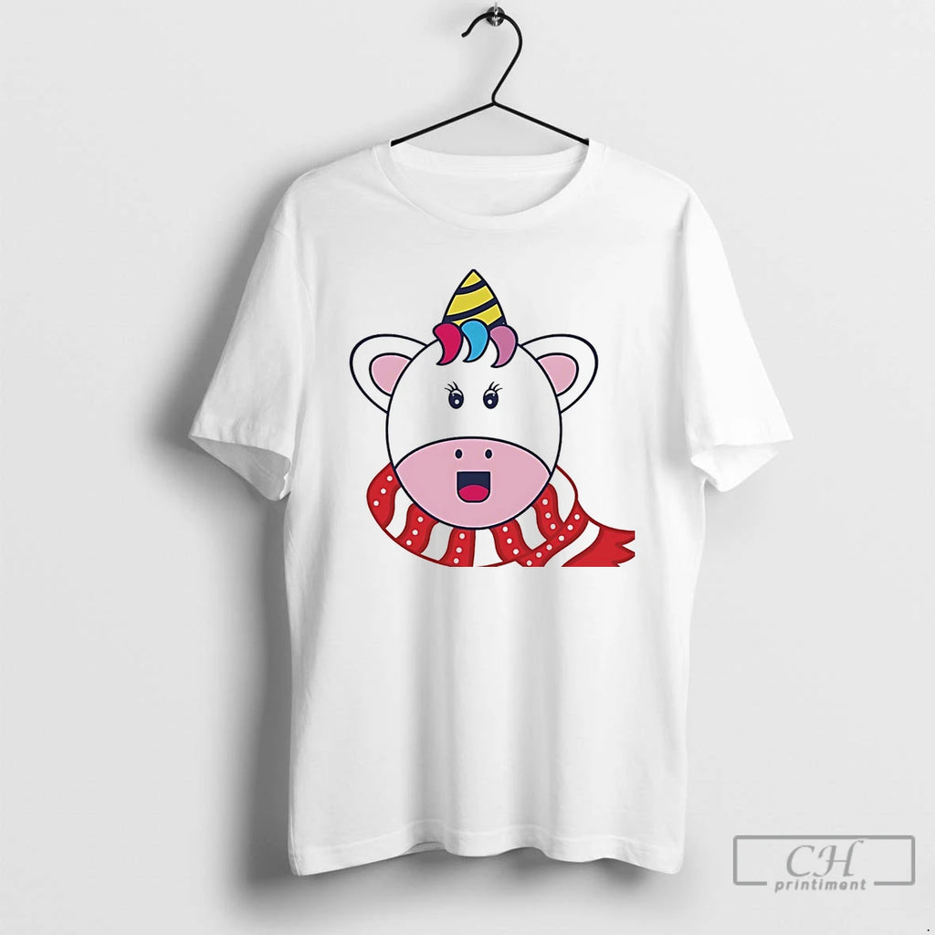 Classic Unicorn Scarf Happy Holiday Winter Christmas White T Shirts Hoodie, Sweatshirt | InkRitualCo.com