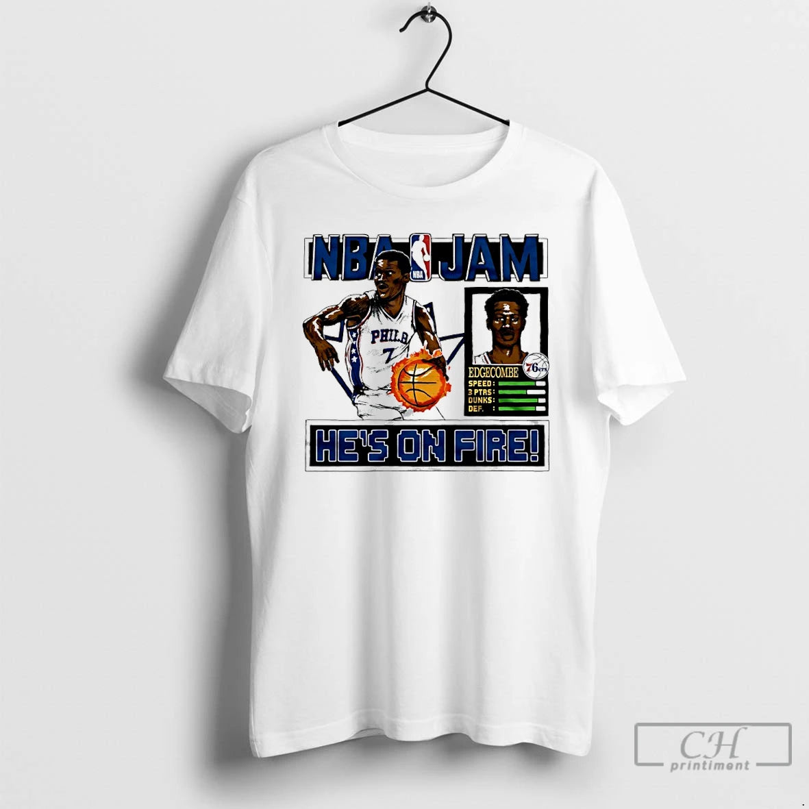 Classic V J Edgecombe Hes On Fire Philadelphia 76ers Nba Jam T-Shirts, Hoodie, Sweatshirt | InkRitualCo.com