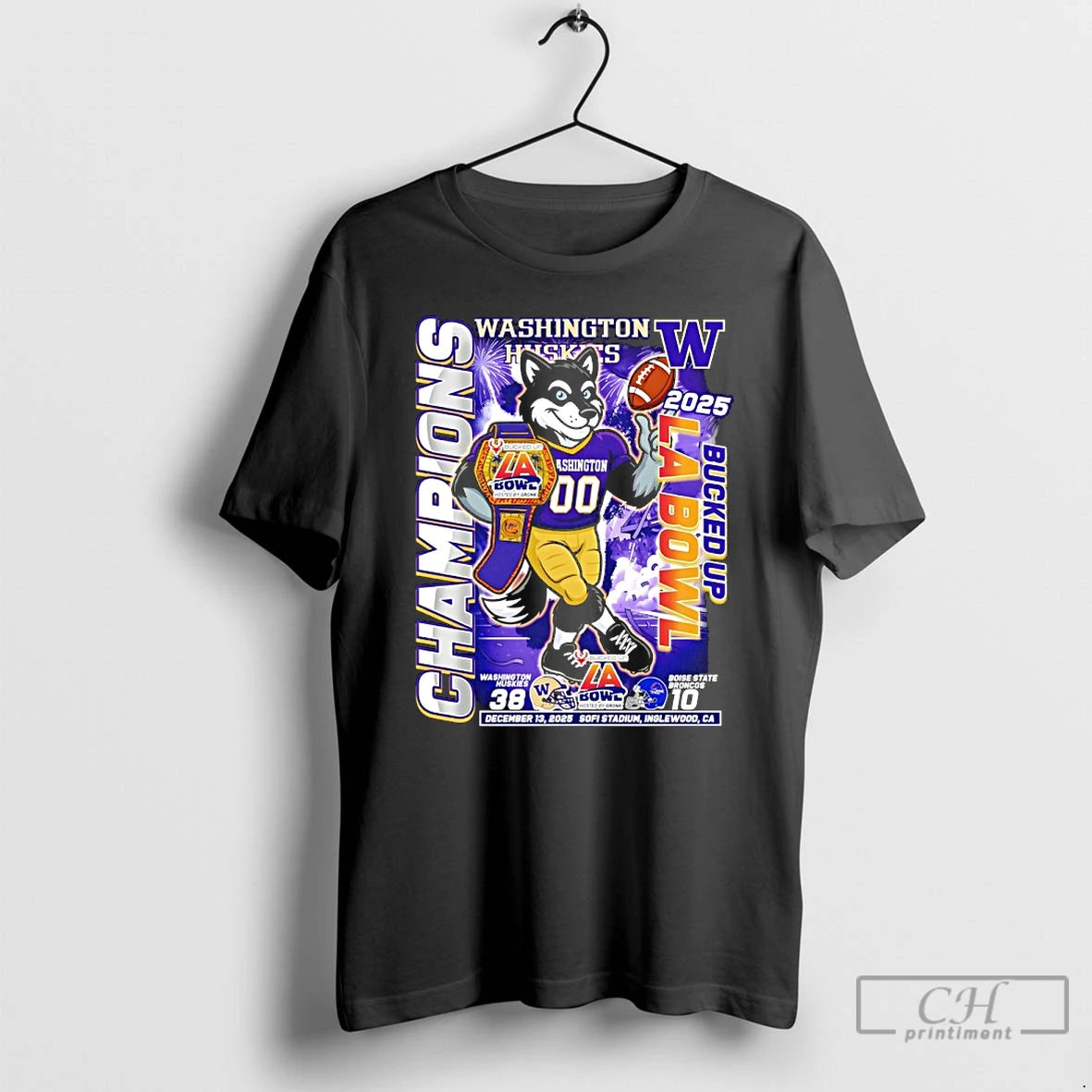 Classic Washington Huskies Bucked Up La Bowl Champions Mascot 2025 T-Shirts, Hoodie, Sweatshirt | InkRitualCo.com