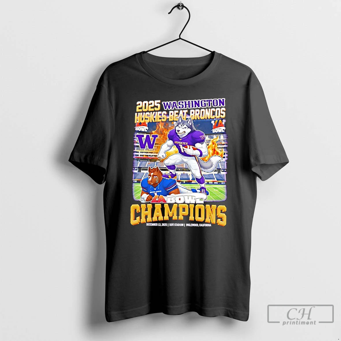 Classic Washington Huskies Beat Broncos 2025 La Bowl Champions Mascot T-Shirts, Hoodie, Sweatshirt | InkRitualCo.com