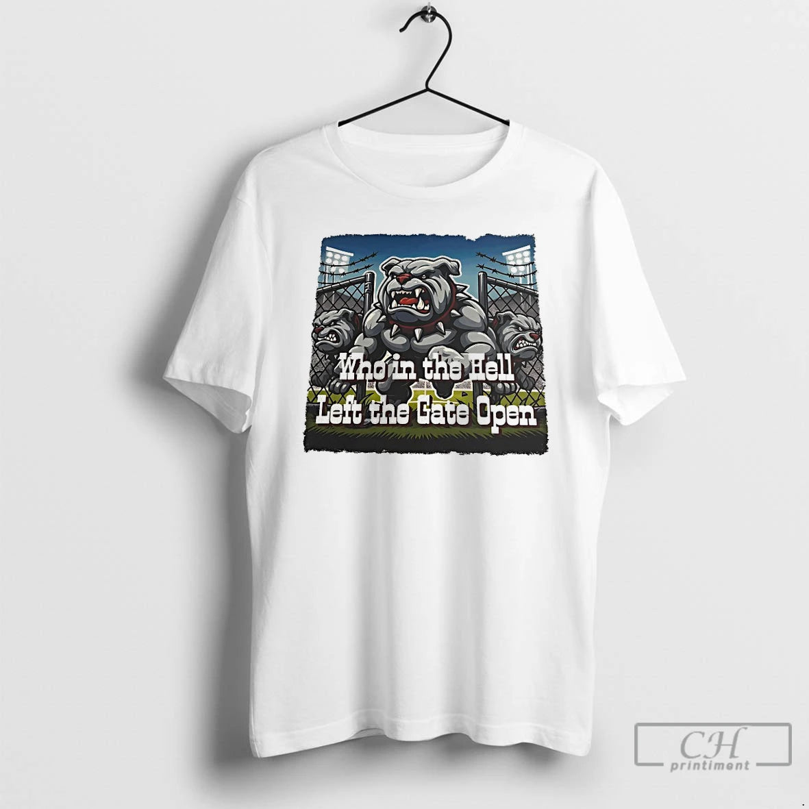 Classic Who In The Hell Left The Gate Open Bulldogs T-Shirts, Hoodie, Sweatshirt | InkRitualCo.com