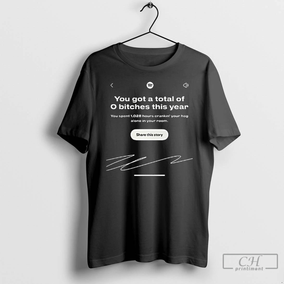 Classic You Got A Total Of 0 Bitches This Year Spotify Wrapped Interface T Shirts Hoodie, Sweatshirt | InkRitualCo.com