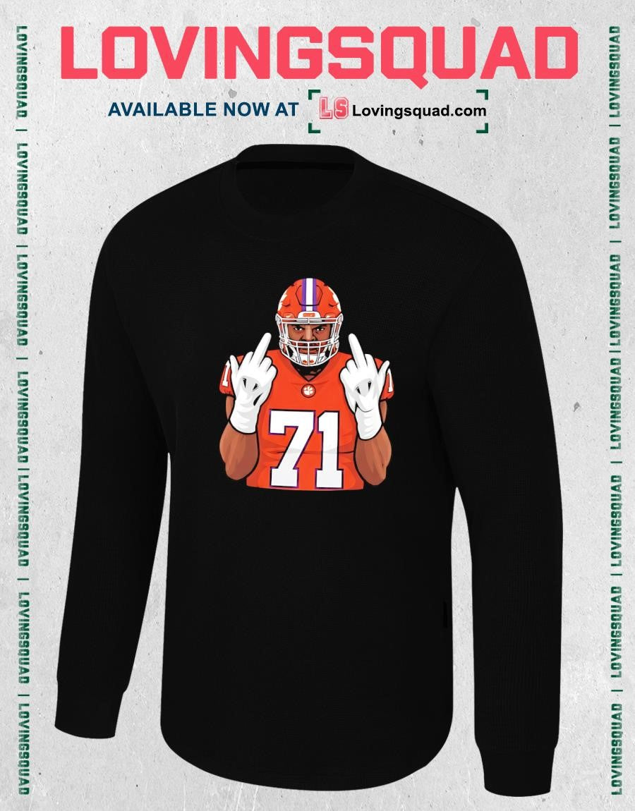 Clemson Tigers No 71 Football Player Middle Finger T-shirt