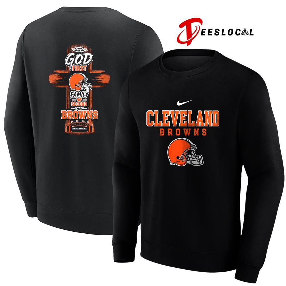 Cleveland Browns God first family second cross shirt