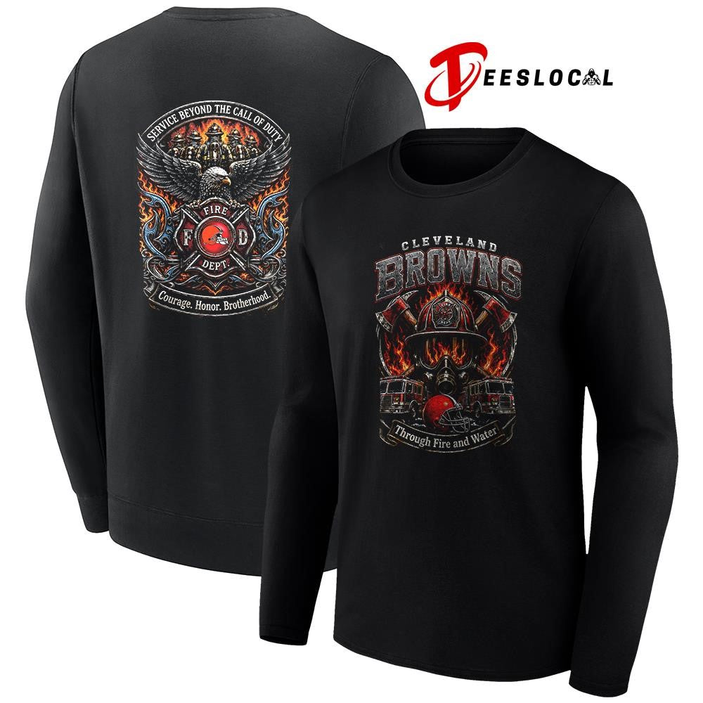 Cleveland Browns x through fire and water service beyond the call of duty shirt