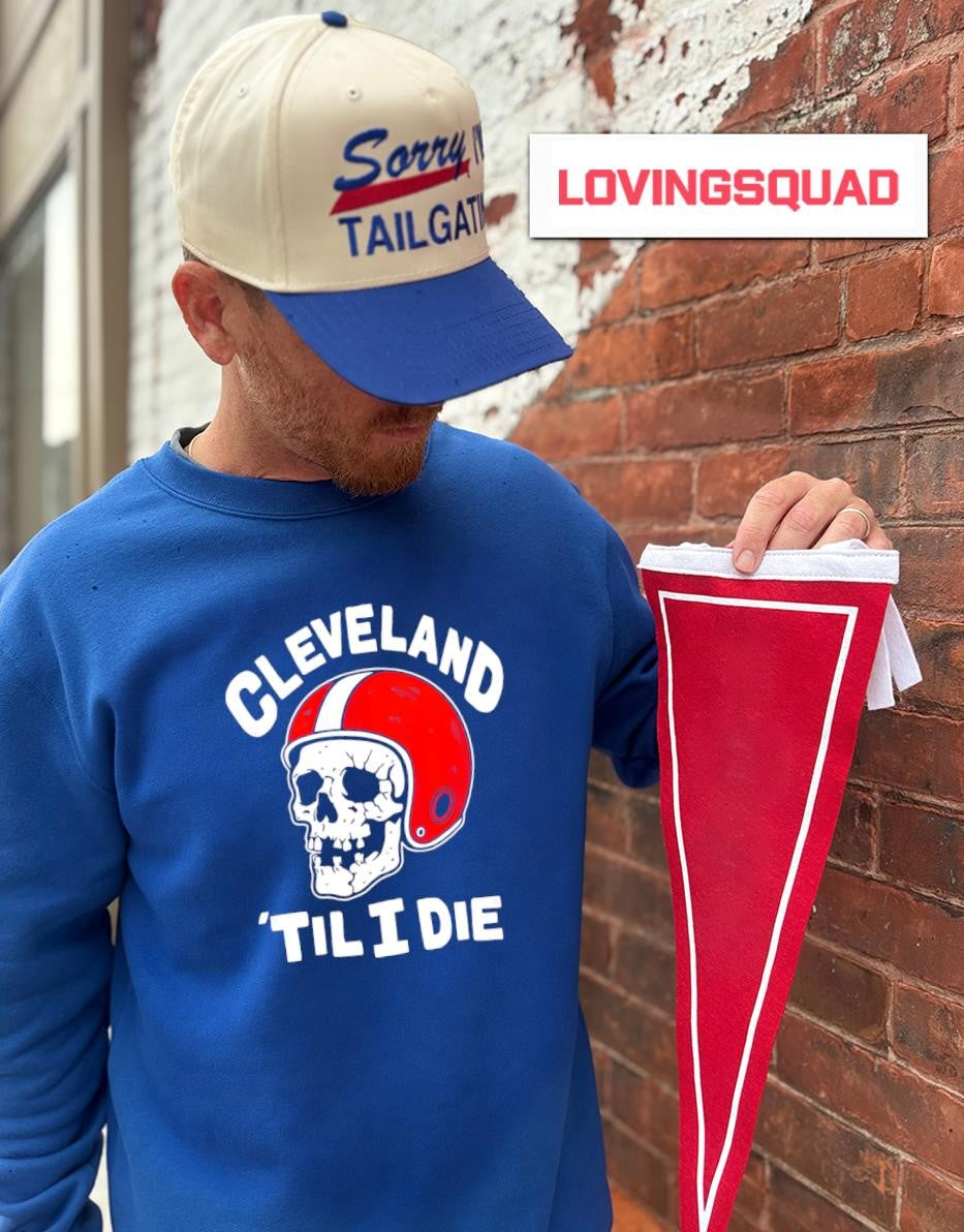 Cleveland Football ’til I Die Skull Helmet T-shirt