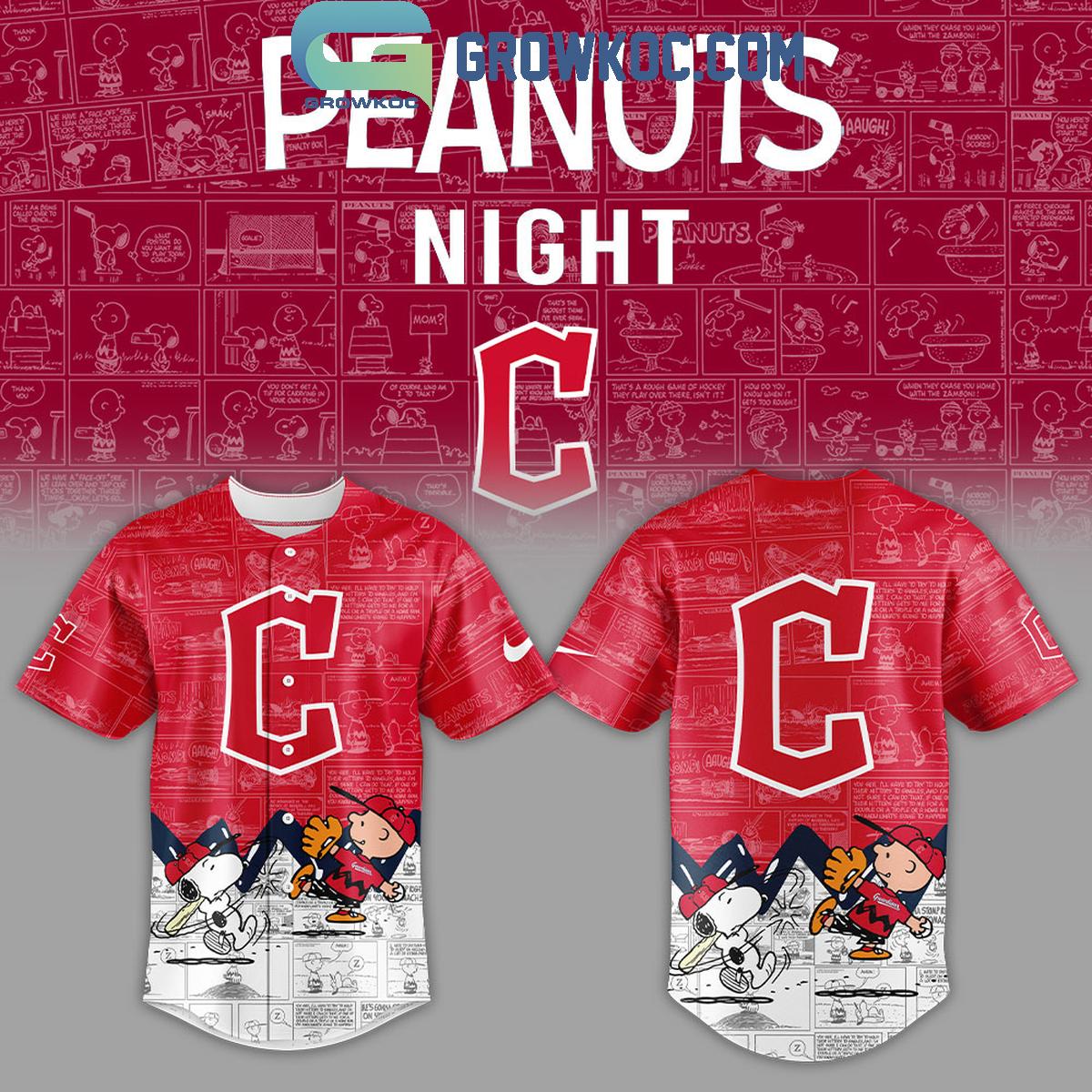 Cleveland Guardians Peanuts 75th Anniversary Baseball Jersey
