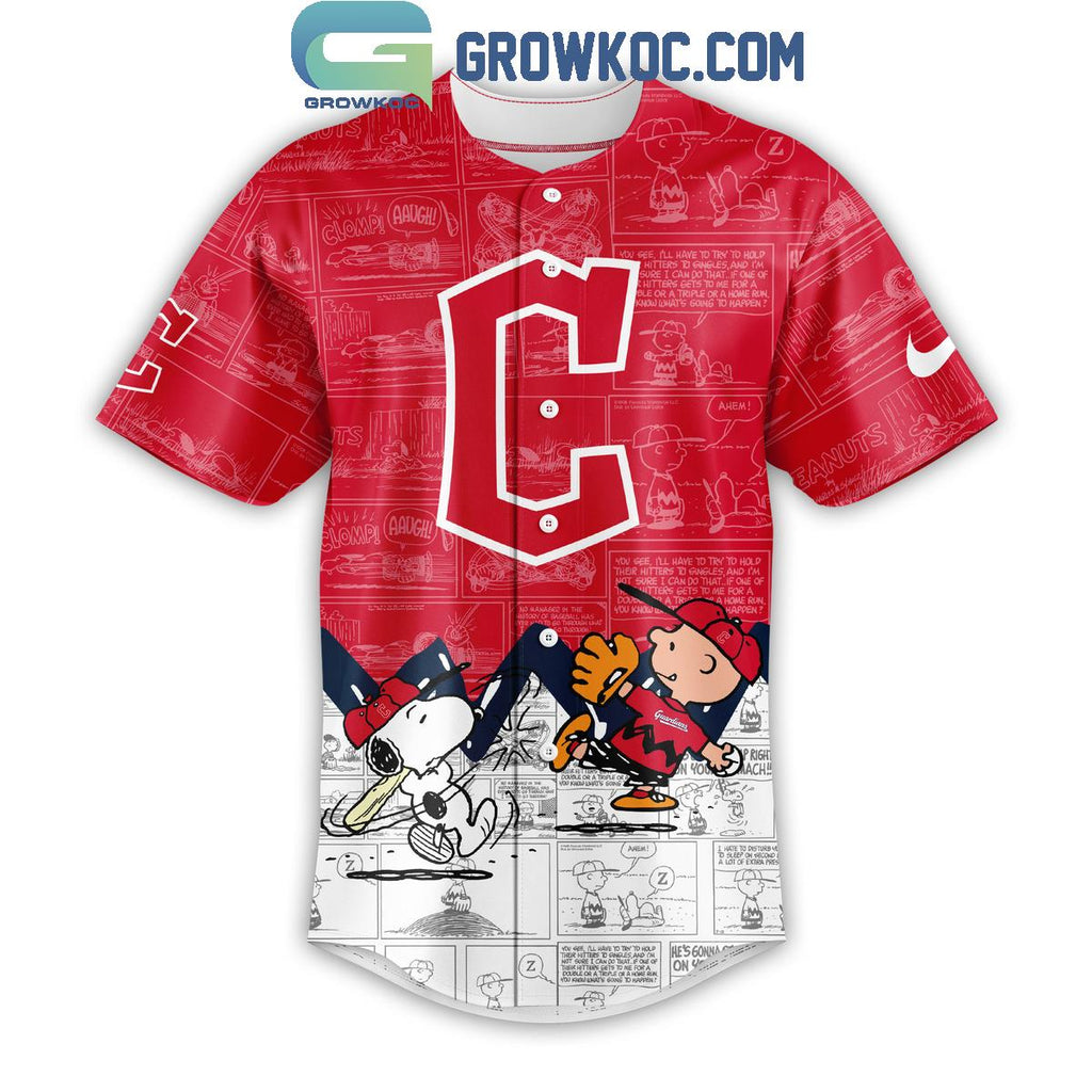 Cleveland Guardians Peanuts 75th Anniversary Baseball Jersey