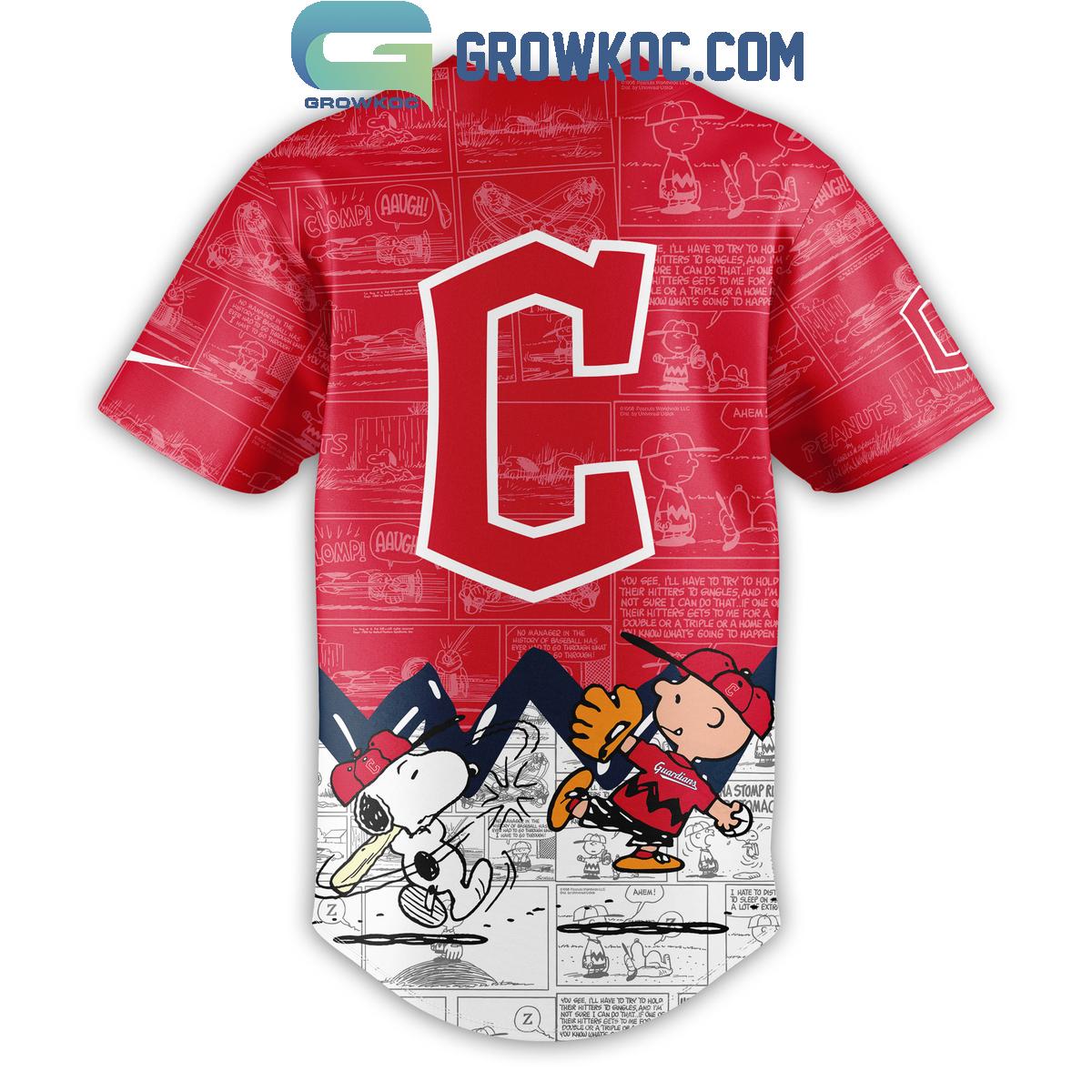 Cleveland Guardians Peanuts 75th Anniversary Baseball Jersey