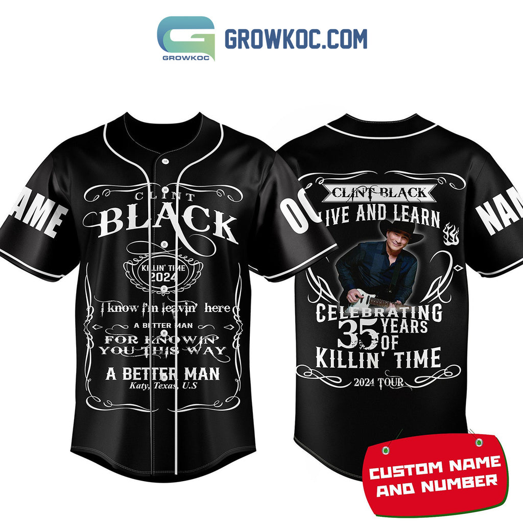 Clint Black Celebrating 35 Years Of Killn’ Time Personalized Baseball Jersey