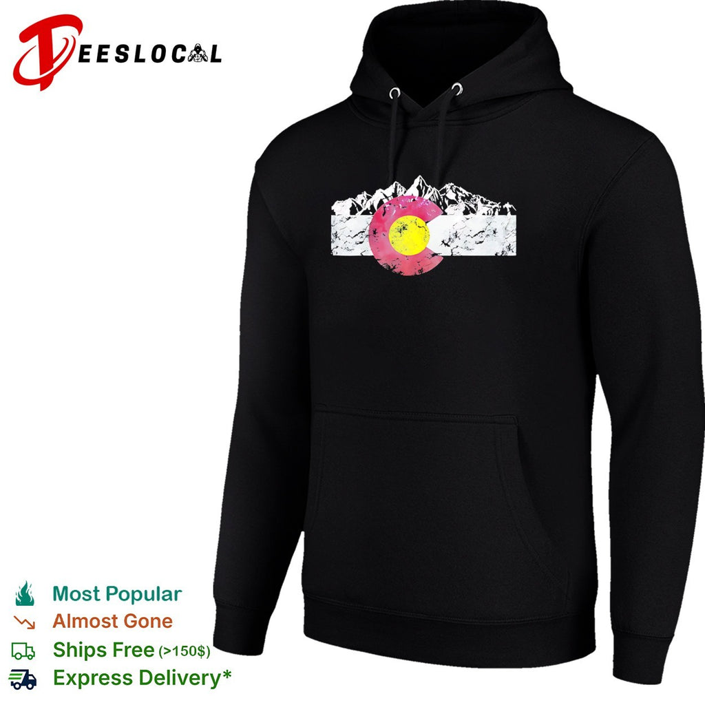 Colorado state flag symbol with mountain shirt