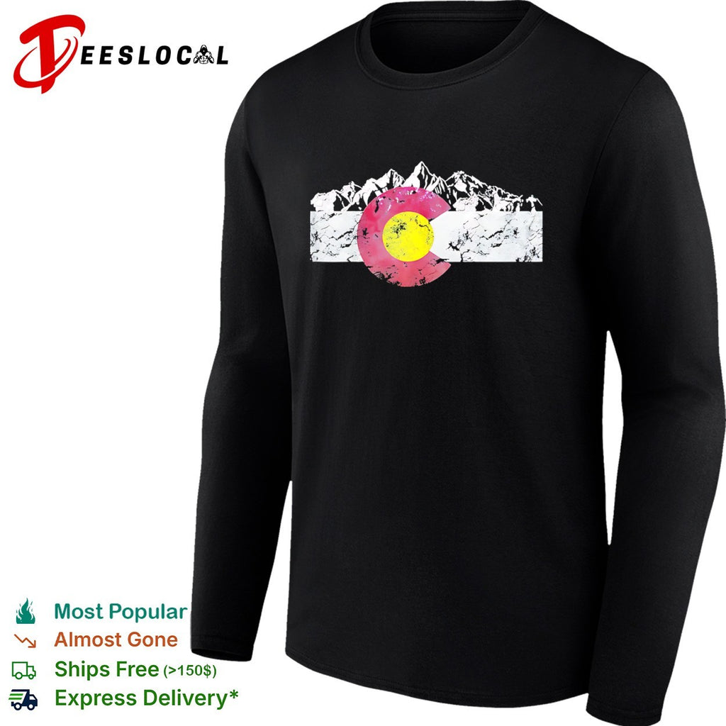 Colorado state flag symbol with mountain shirt