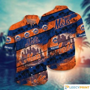 Cool New York Mets Hawaiian Shirt Tropical Vintage