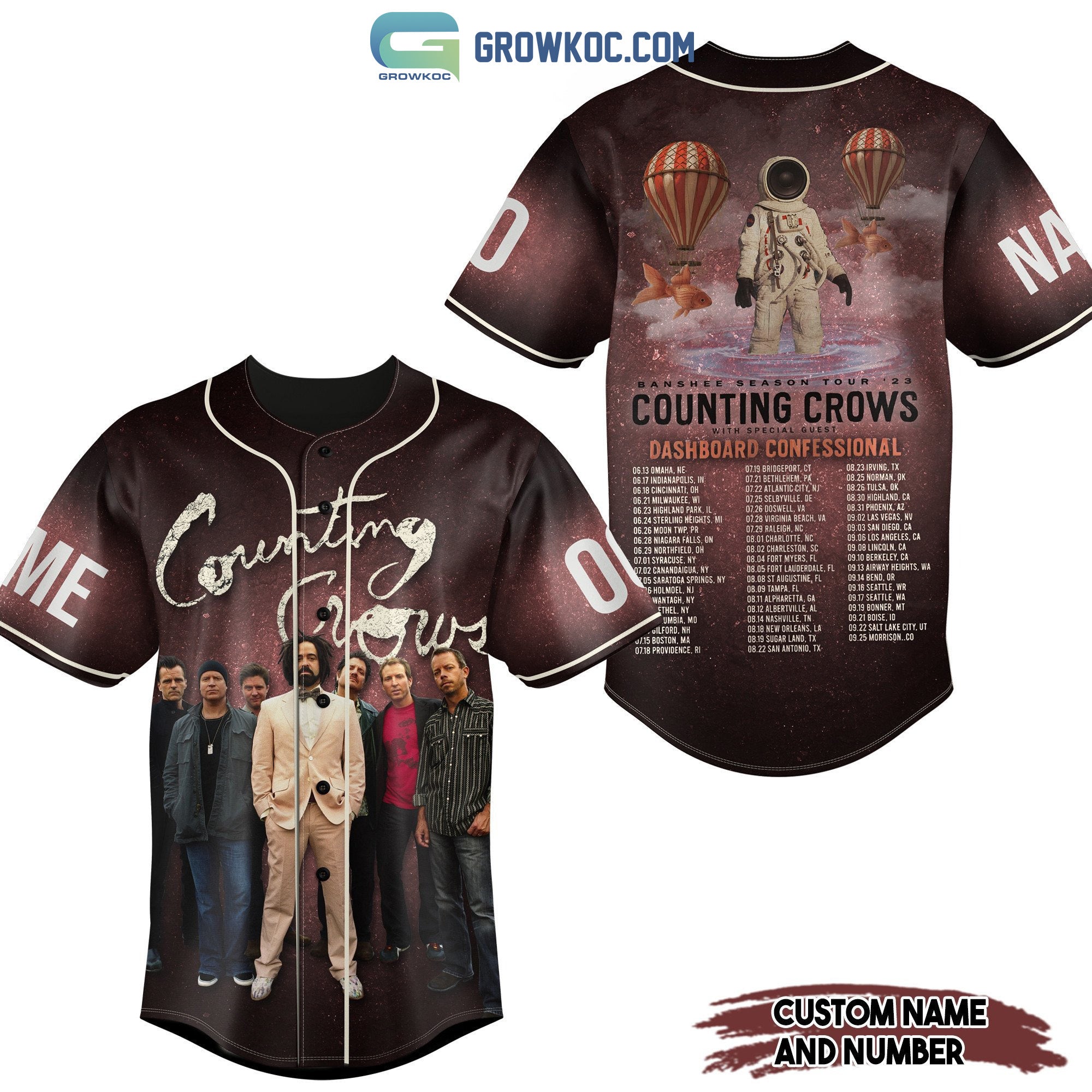 Counting Crows Banshee Season Tour 2023 Personalized Baseball Jersey