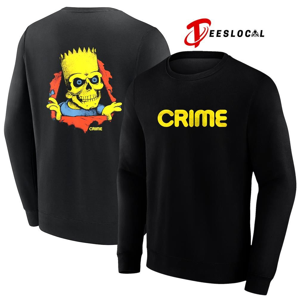 Crime x Bart Red Skull cartoon shirt