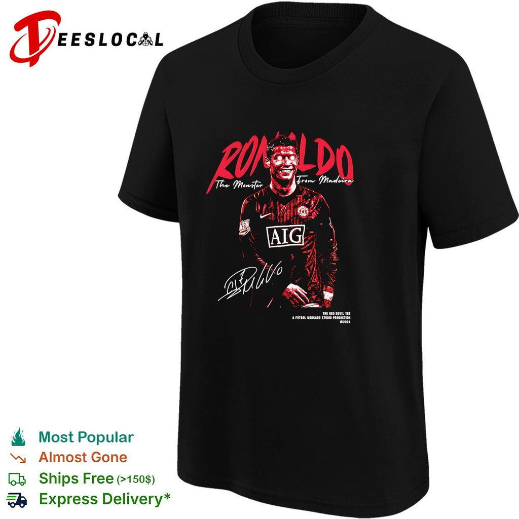 Cristiano Ronaldo Manchester United the monster from Madeira signature shirt
