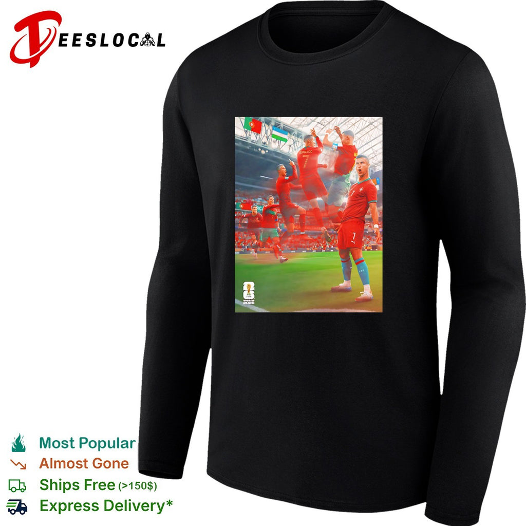 Cristiano Ronaldo Portugal celebration with Siu pose collage shirt
