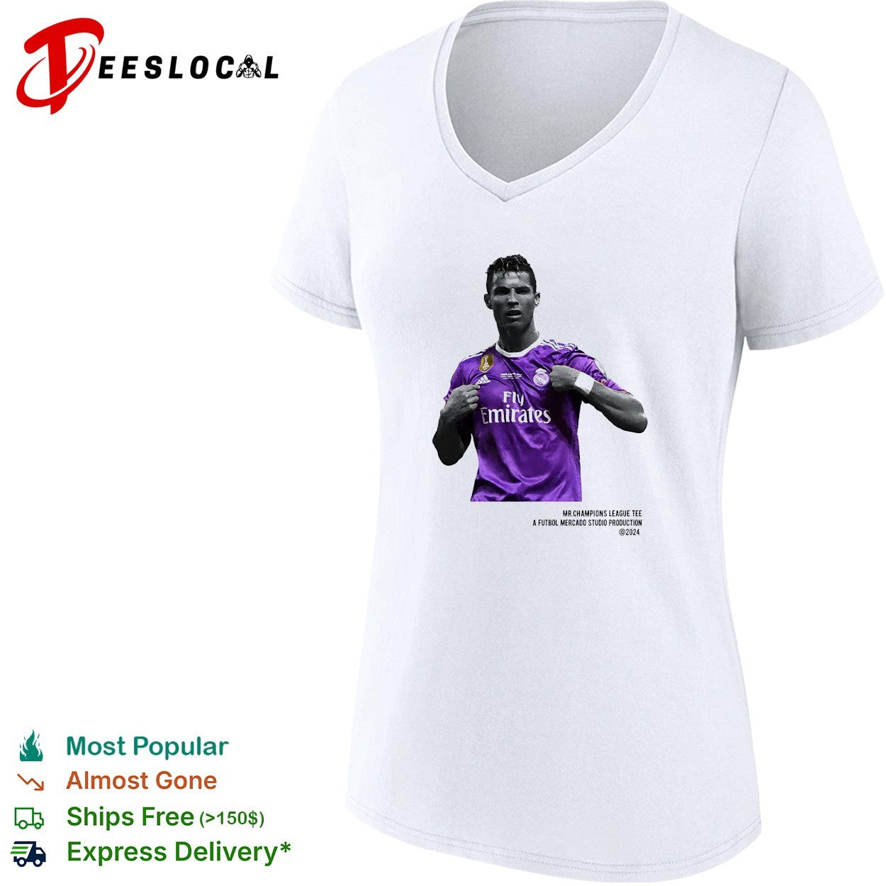 Cristiano Ronaldo Real Madrid champions league shirt
