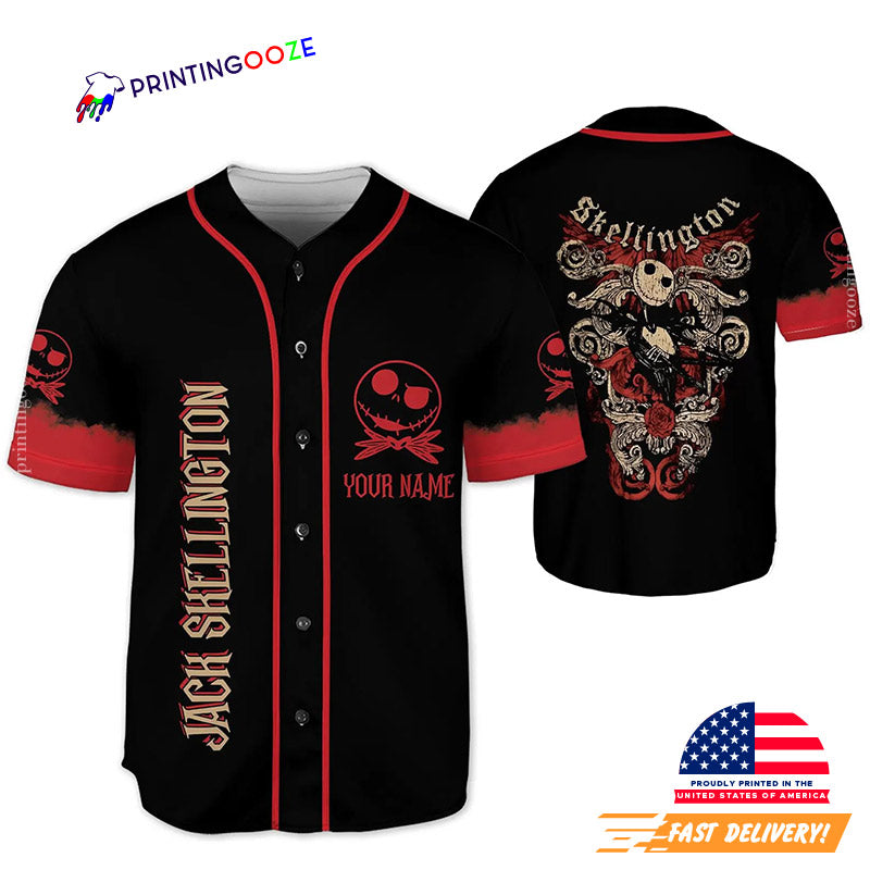Custom Jack Skellington The Nightmare Before Christmas Baseball Jersey