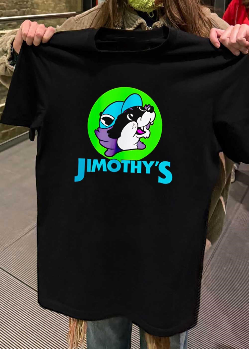 Custom Jimothy’s Mascot Cartoon Character Logo Design T-Shirt