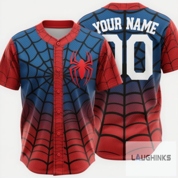 Custom Name And Number Spiderman Baseball Jersey Shirt